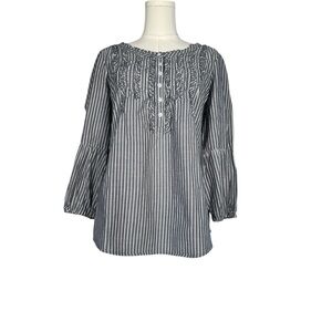 DKNY Blue and White‎ Striped Blouse